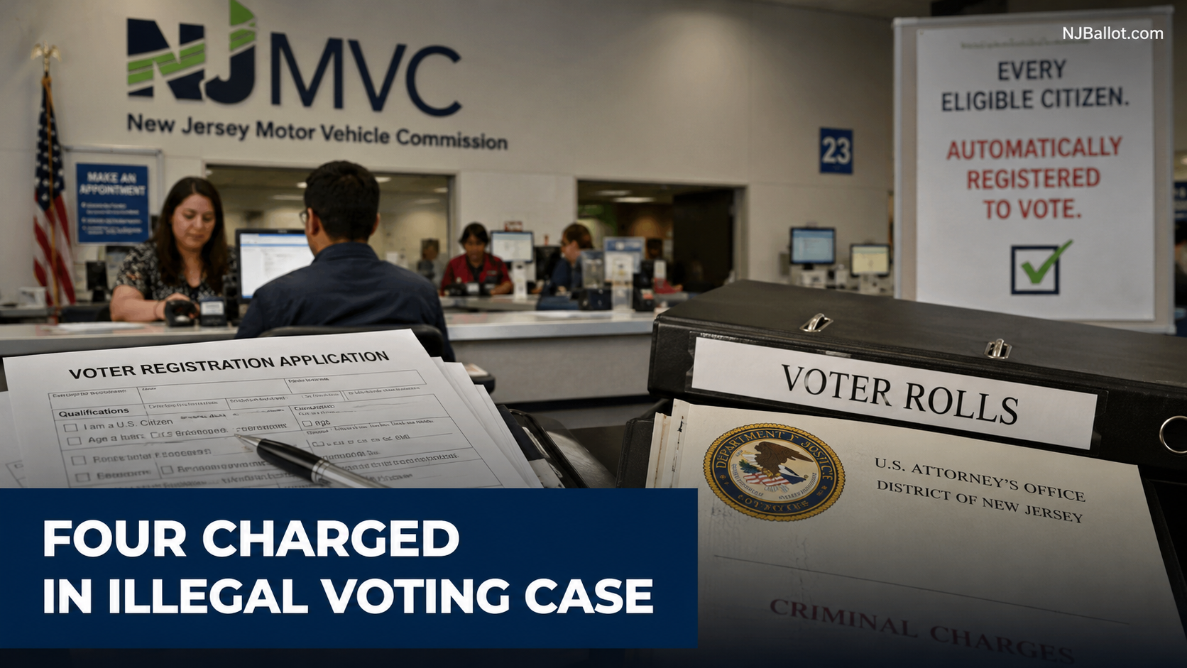 Federal Charges Confirm MVC Voter Registration Pathway; GOP Attacks System While Replacement Law Waits Until 2028