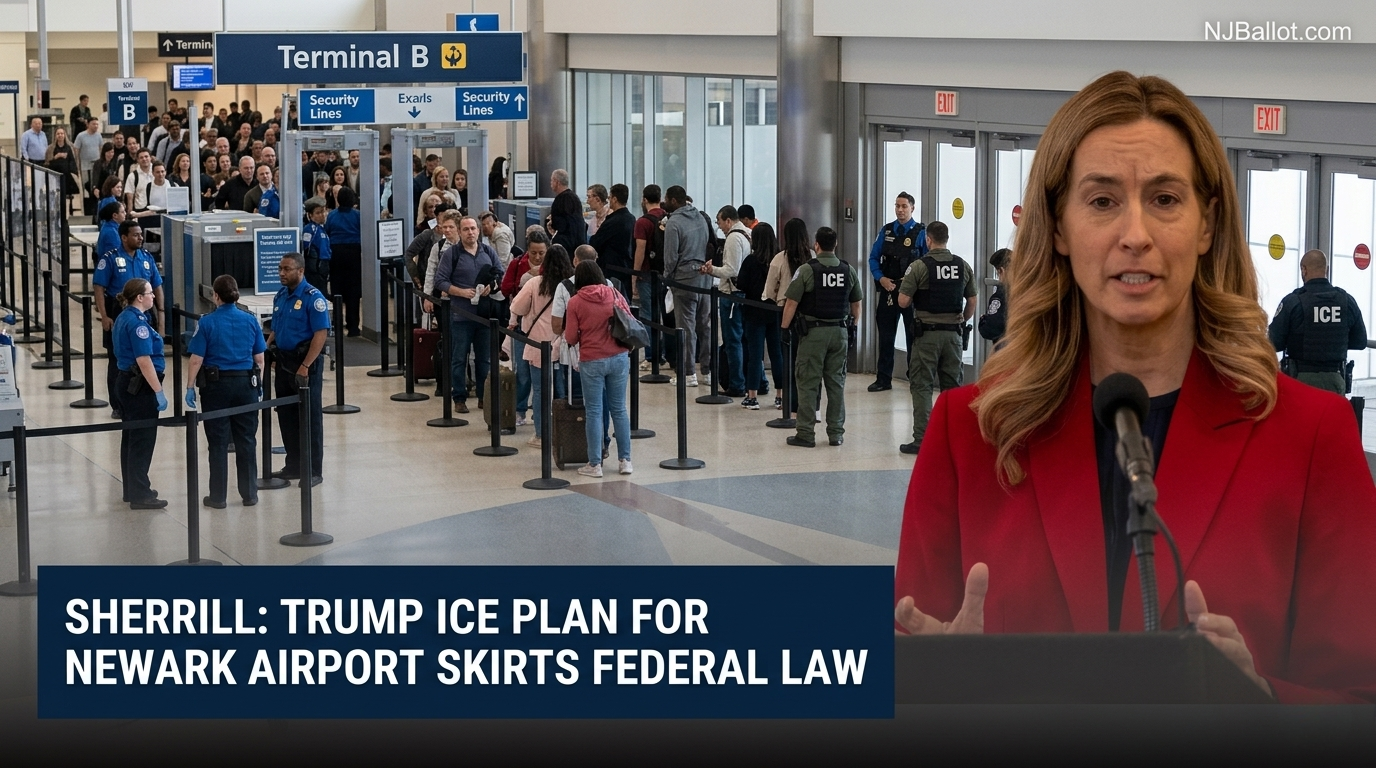 Sherrill: Trump ICE Plan for Newark Airport Skirts Federal Law, Agents Lack Training
