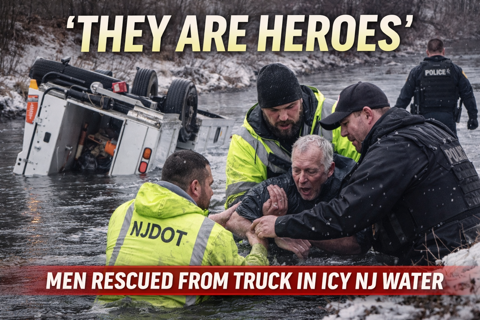 ‘They Are Heroes’: Good Samaritans and First Responders Rescue Two From Submerged Truck on I-295