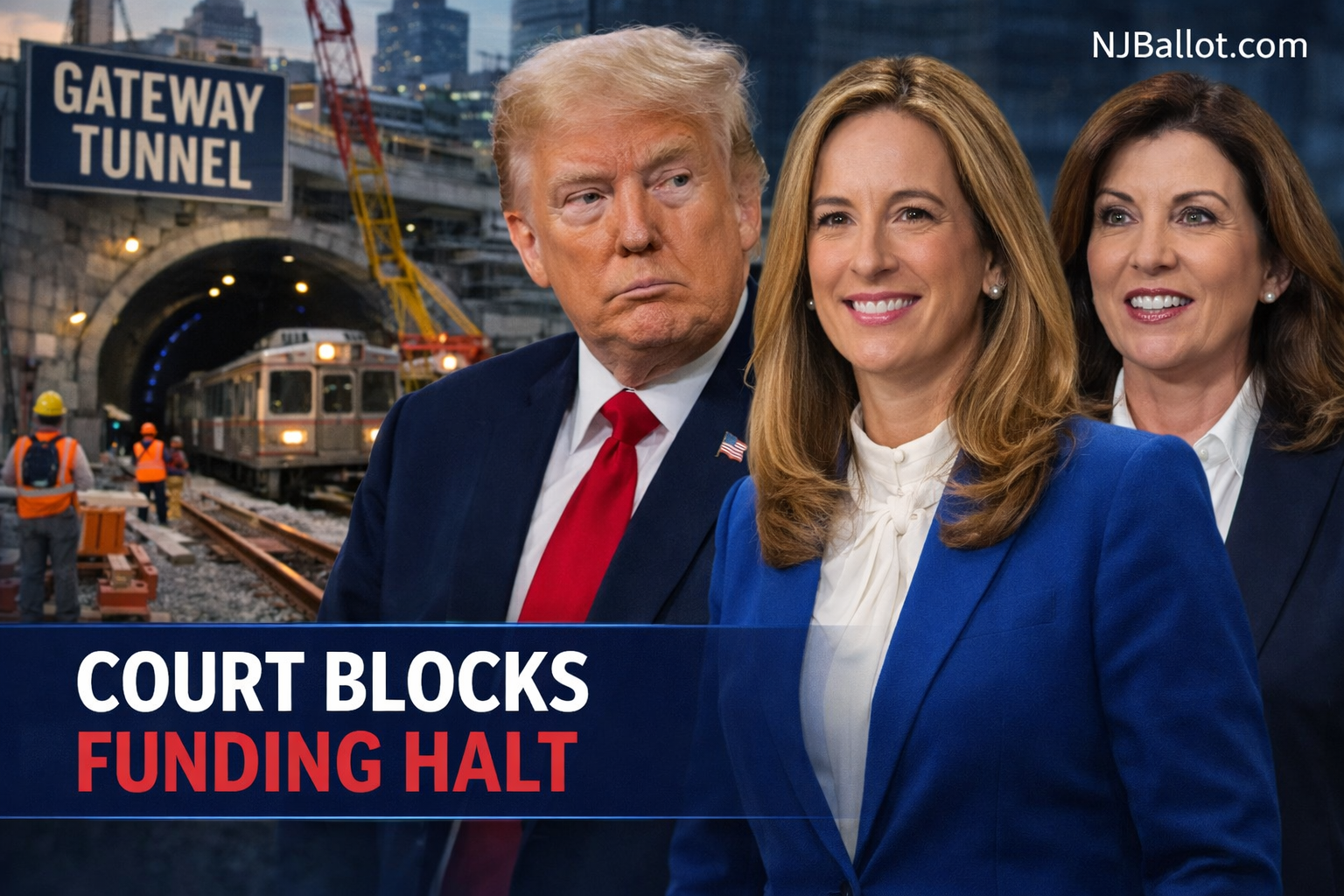 Trump Bid to Halt Hudson Tunnel Funding Stumbles in Court as Sherrill and Hochul Keep Project Alive