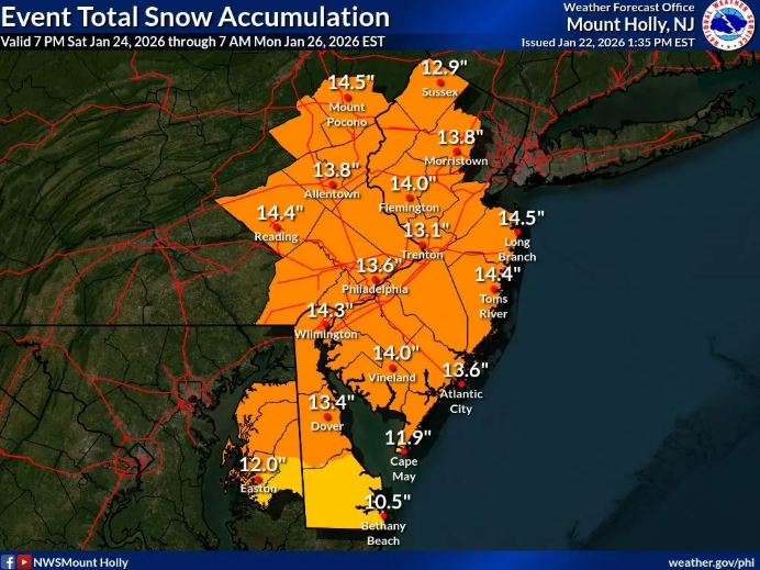 Severe Winter Weather Expected to Impact New Jersey; Officials Urge Residents to Prepare
