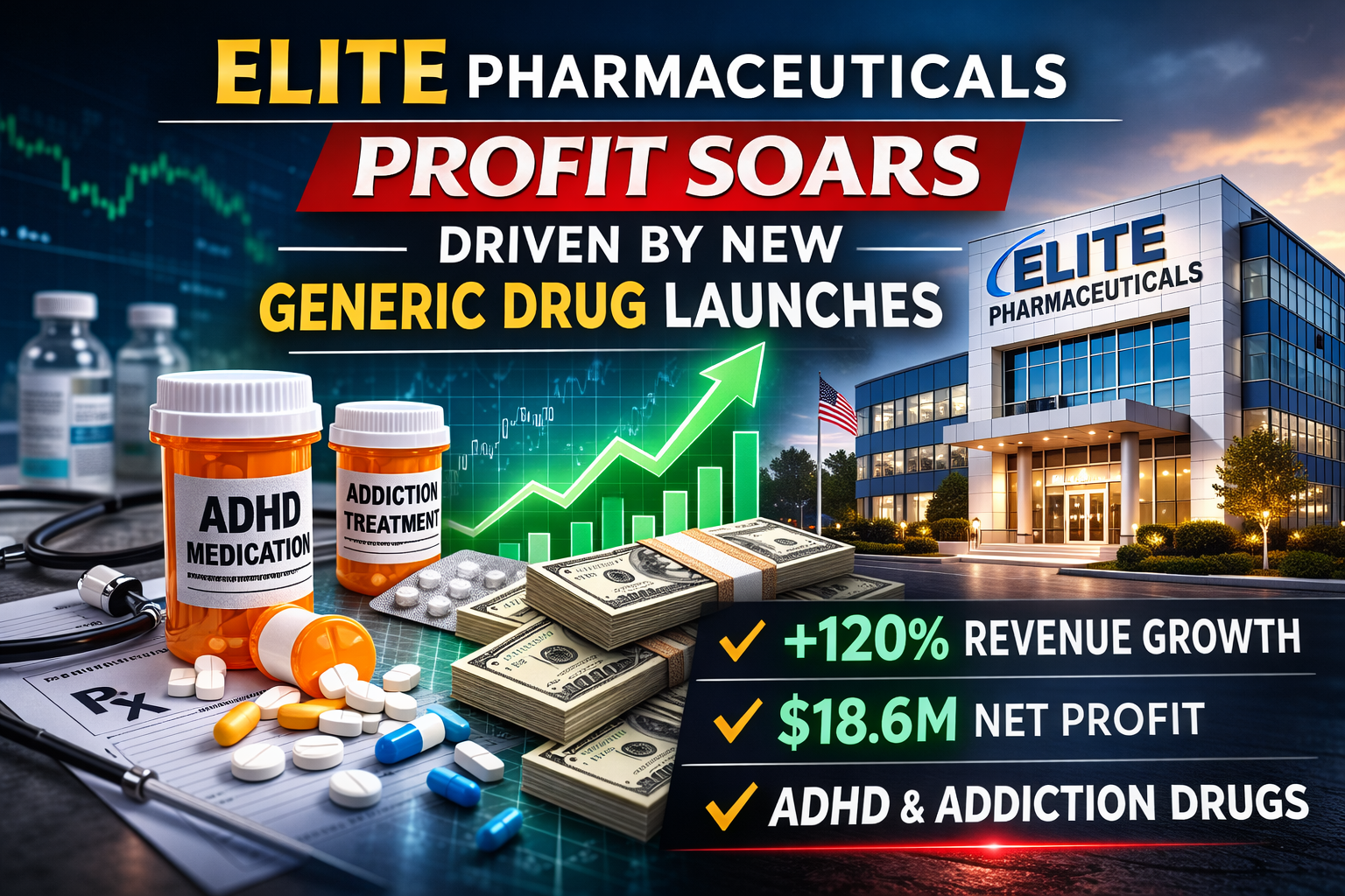 Elite Pharma Q3 Profit Surges 721% on Strong Generic ADHD and Addiction Drug Sales