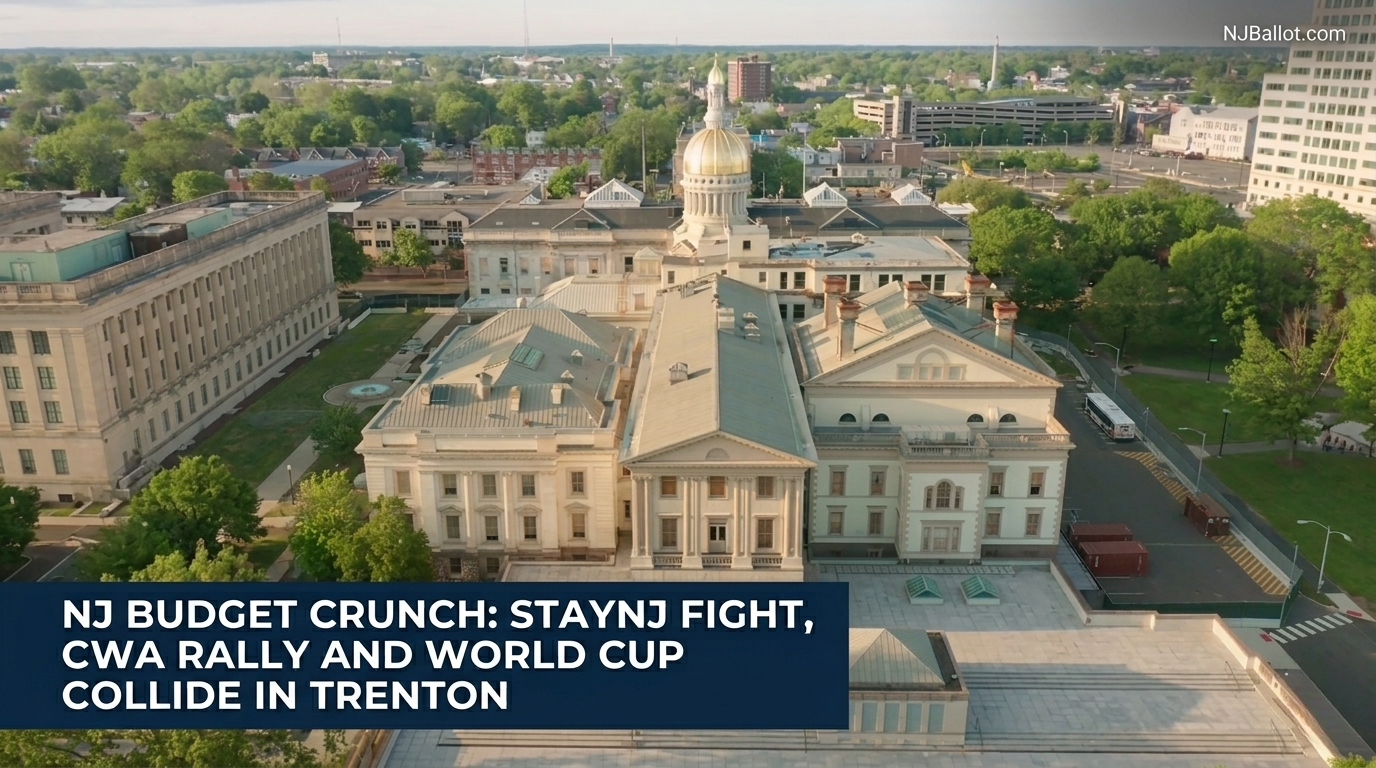 NJ Budget Crunch: StayNJ Fight, CWA Rally and World Cup Collide in Trenton